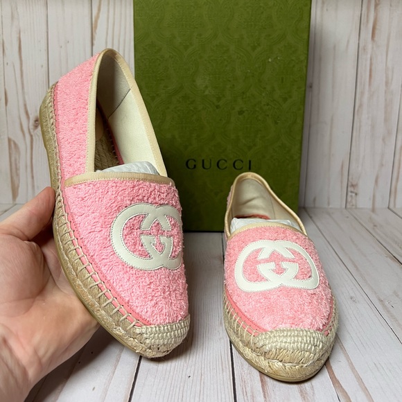 Gucci Pilar GG Espadrille Flat Pink Sz 37.5 / 7.5 - Picture 5 of 13